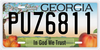 GA license plate PUZ6811
