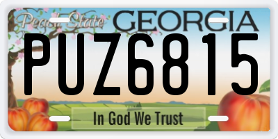 GA license plate PUZ6815