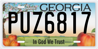 GA license plate PUZ6817