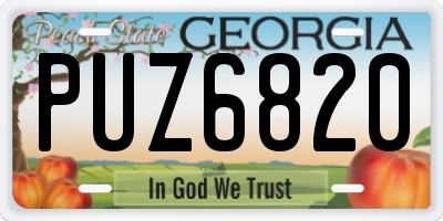 GA license plate PUZ6820