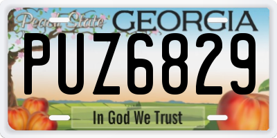 GA license plate PUZ6829