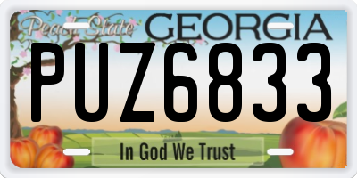 GA license plate PUZ6833