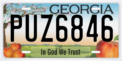 GA license plate PUZ6846