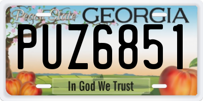 GA license plate PUZ6851