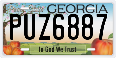 GA license plate PUZ6887