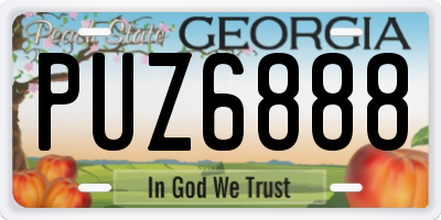 GA license plate PUZ6888