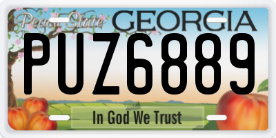 GA license plate PUZ6889