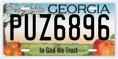 GA license plate PUZ6896