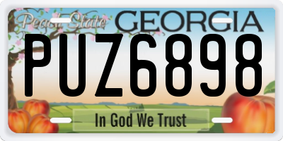 GA license plate PUZ6898