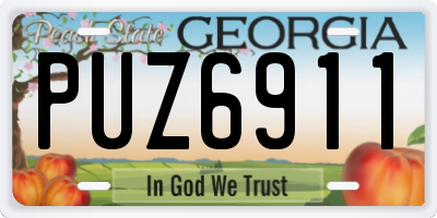 GA license plate PUZ6911