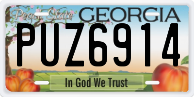 GA license plate PUZ6914