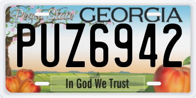 GA license plate PUZ6942