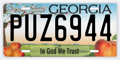 GA license plate PUZ6944