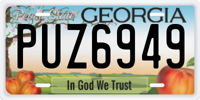 GA license plate PUZ6949