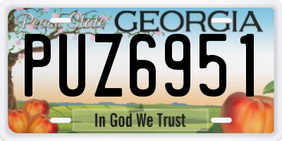 GA license plate PUZ6951