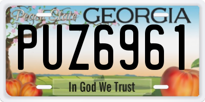 GA license plate PUZ6961