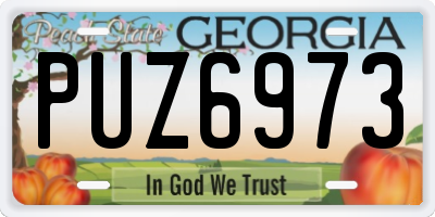 GA license plate PUZ6973