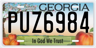GA license plate PUZ6984