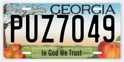 GA license plate PUZ7049