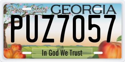 GA license plate PUZ7057