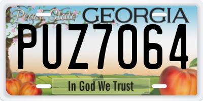 GA license plate PUZ7064