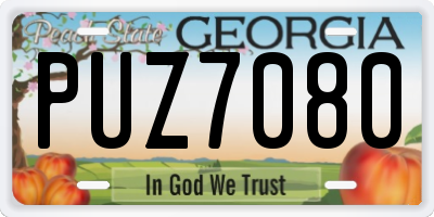GA license plate PUZ7080