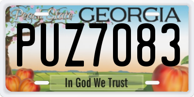 GA license plate PUZ7083