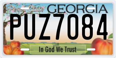 GA license plate PUZ7084
