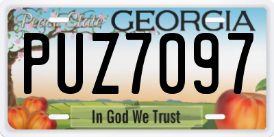 GA license plate PUZ7097