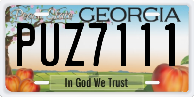 GA license plate PUZ7111