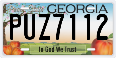 GA license plate PUZ7112