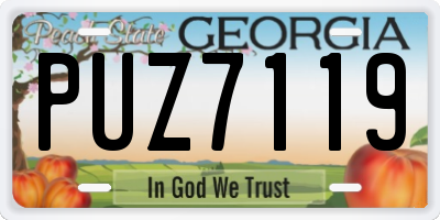 GA license plate PUZ7119