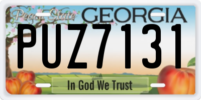 GA license plate PUZ7131