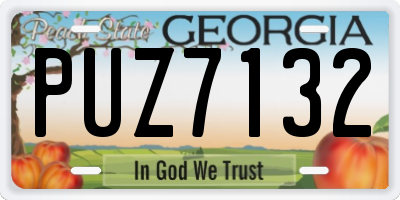 GA license plate PUZ7132