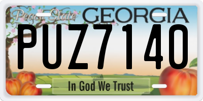 GA license plate PUZ7140
