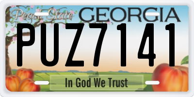GA license plate PUZ7141