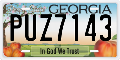 GA license plate PUZ7143