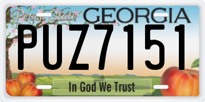 GA license plate PUZ7151