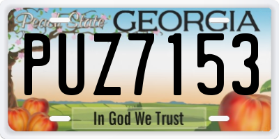 GA license plate PUZ7153