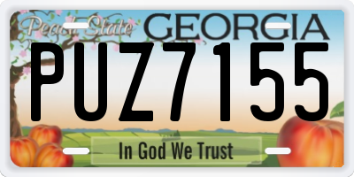 GA license plate PUZ7155