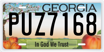 GA license plate PUZ7168