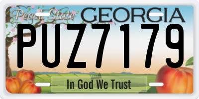 GA license plate PUZ7179
