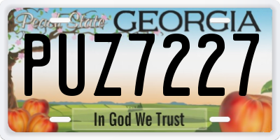 GA license plate PUZ7227