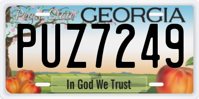 GA license plate PUZ7249
