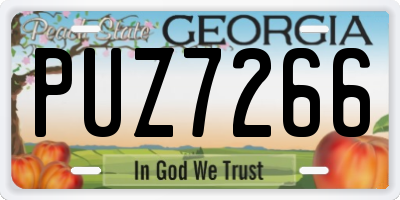 GA license plate PUZ7266