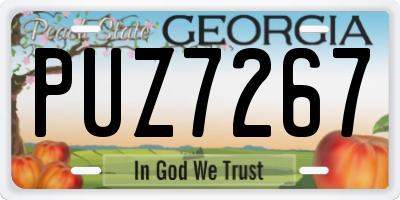 GA license plate PUZ7267