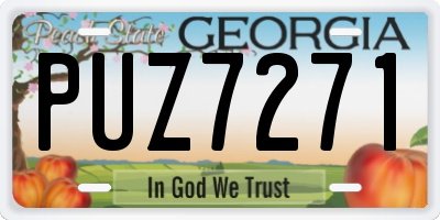 GA license plate PUZ7271