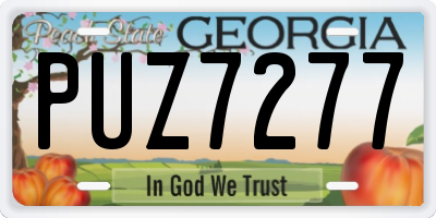 GA license plate PUZ7277