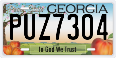 GA license plate PUZ7304