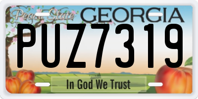 GA license plate PUZ7319